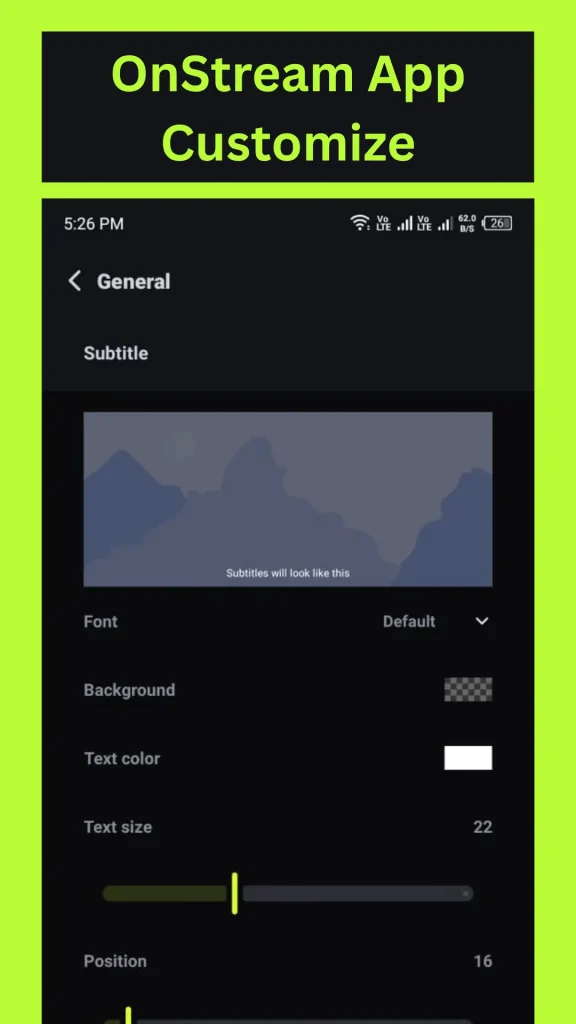 OnStream APK Free Download v1.2.0 On Android (Official) 2026 7 Customize Settings in OnStream APK